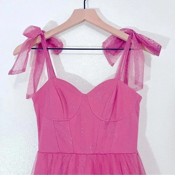 NWT City Studio Pink Sparkle Gown - Picture 5 of 16